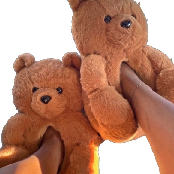 Berry Comfy Teddy Bear Plush Slippers